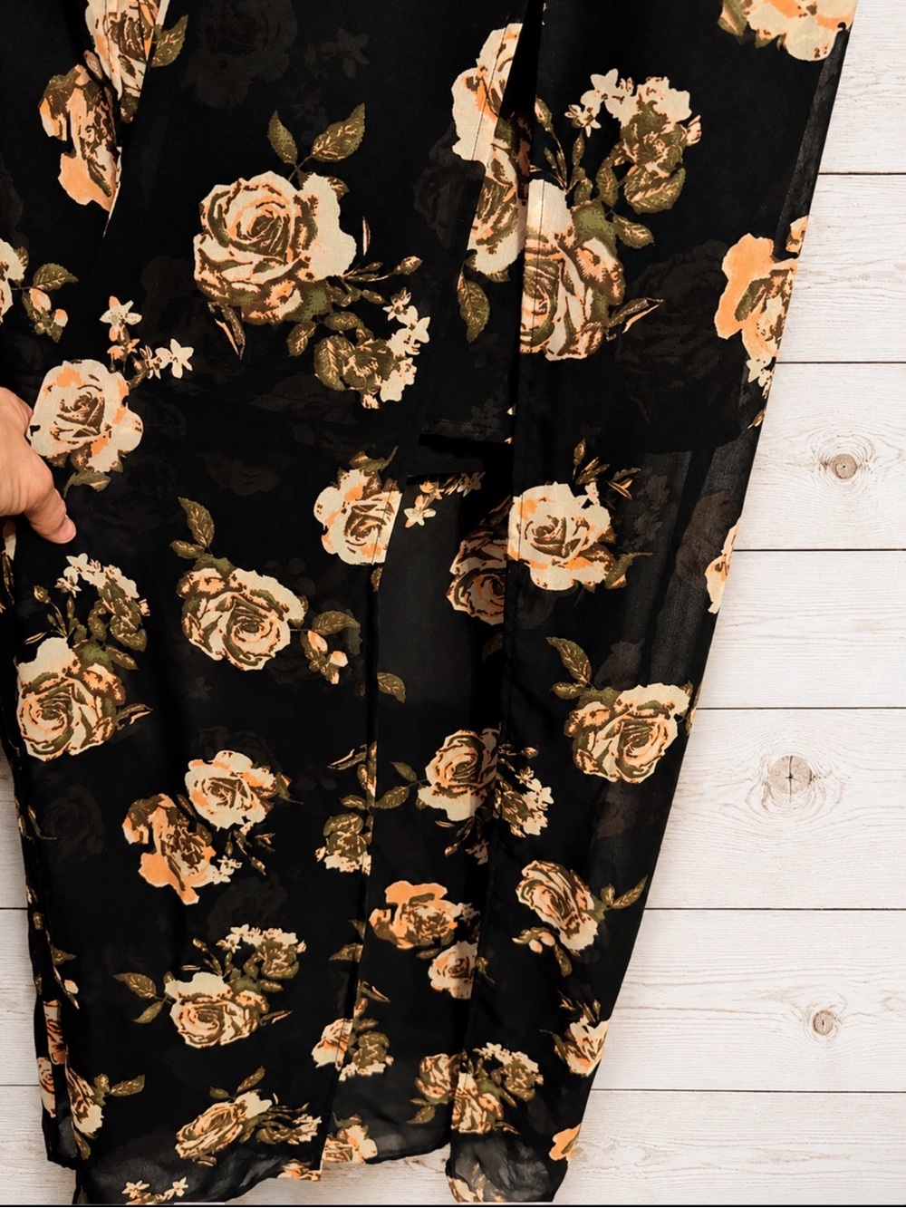 Live 4 Truth Black Floral Maxi Romper Split Leg Pantsuit Resort Vacation Club 2X - Picture 8 of 14